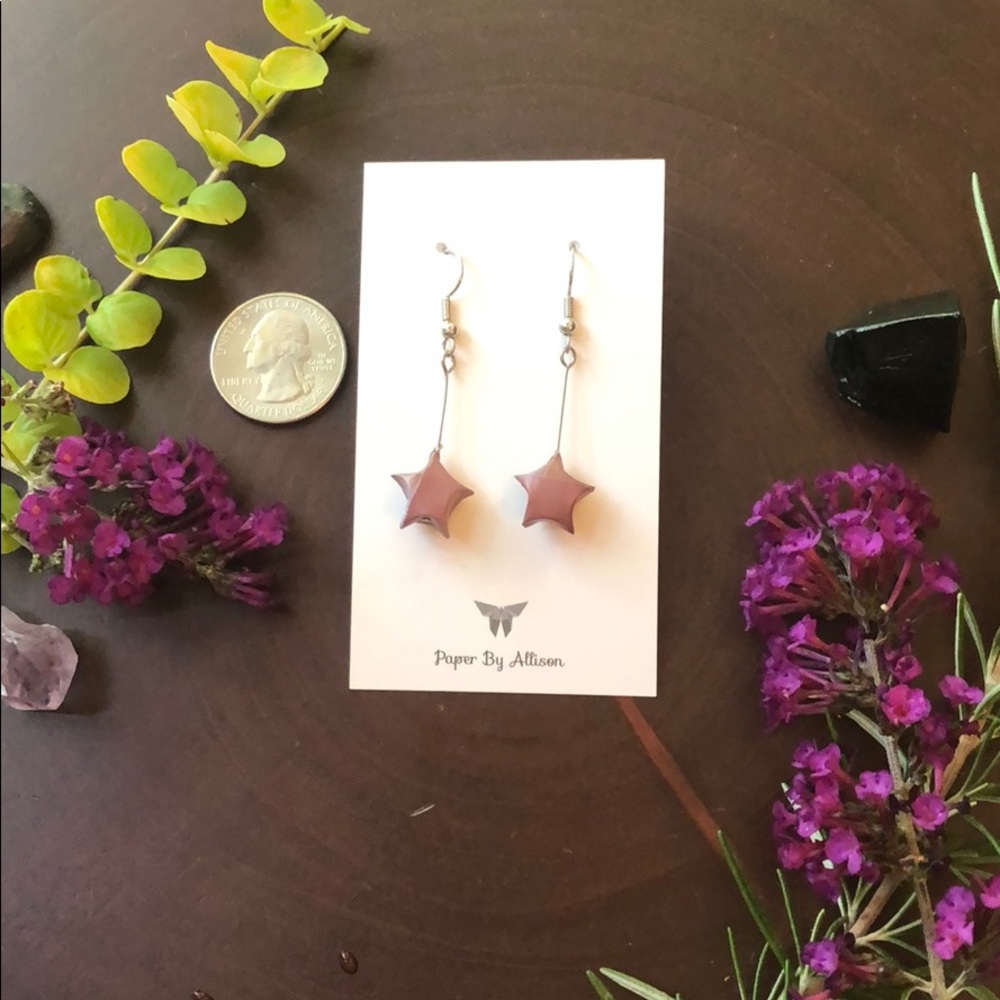Origami star earrings